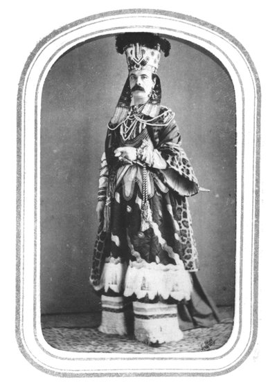 Visiting card of Charles Frederick Worth in fancy dress by French Photographer